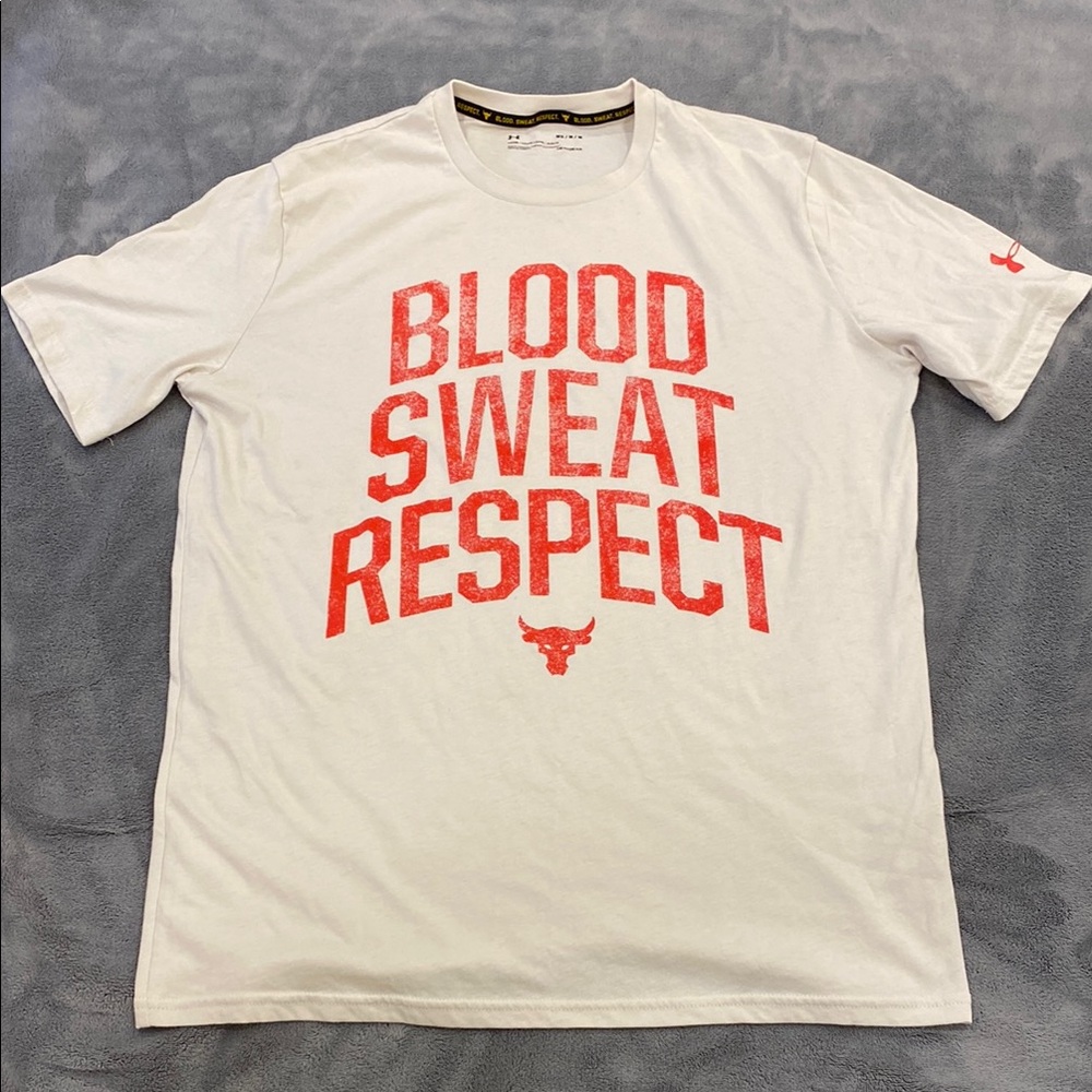 Under Armour White and Red Short Sleeve Tees